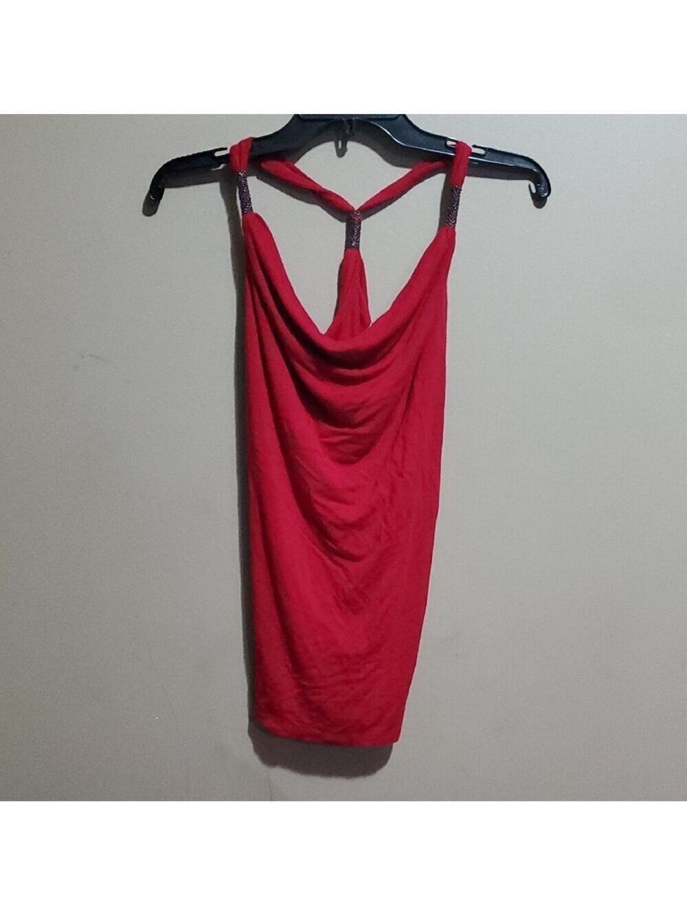 Dynamite Red Draped Halter Top Size Small